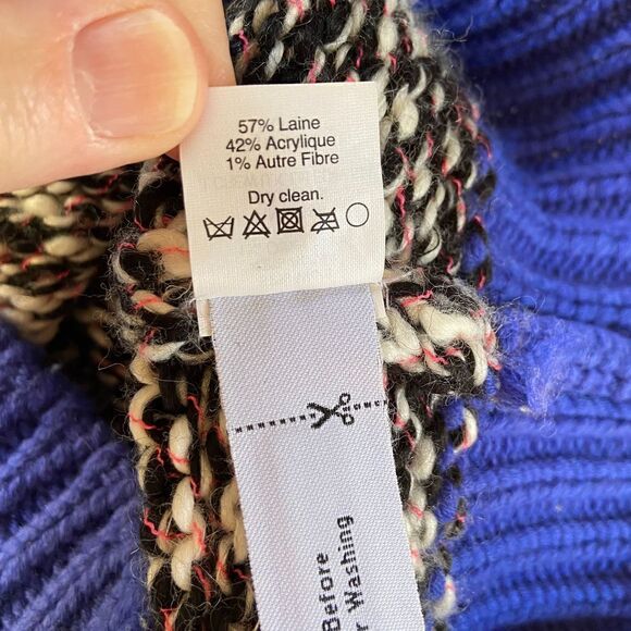 J. Crew Marled Color Block Ribbing Wool Blend Sweater S - Picture 7 of 8